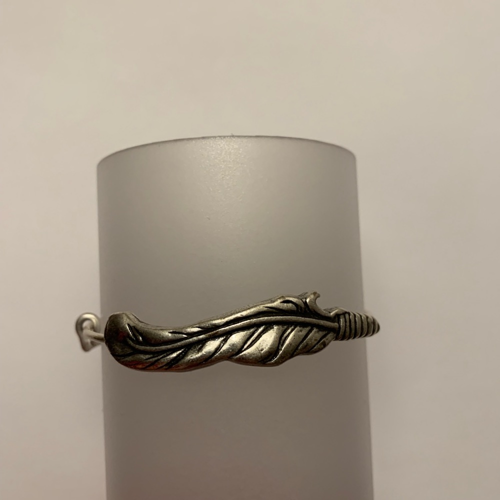 Alex and Ani Feather Bangle Silver